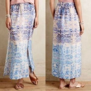 Anthropologie-Maeve "Waimea" Blue Printed Maxi Skirt Sz L